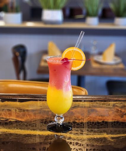 A layered mocktail
